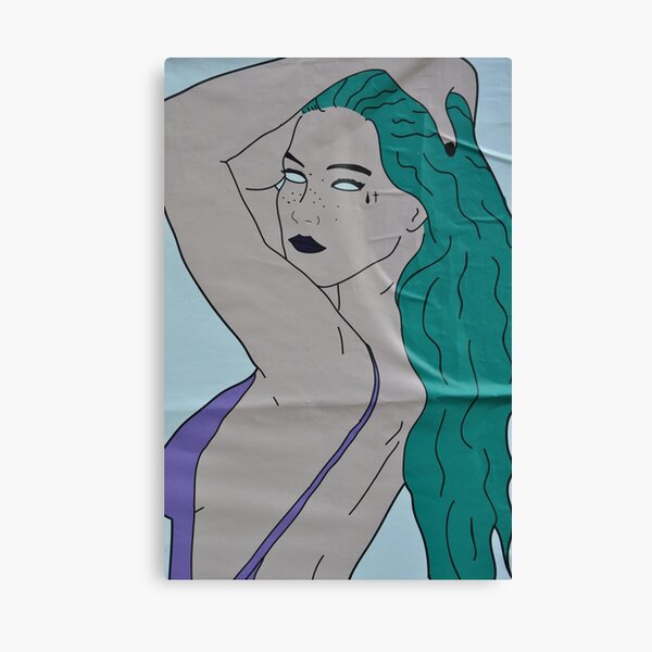 the strong beauty with the green hair Canvas Print