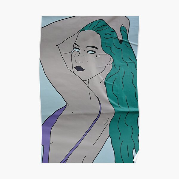 the strong beauty with the green hair Poster
