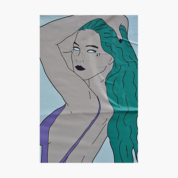the strong beauty with the green hair Photographic Print
