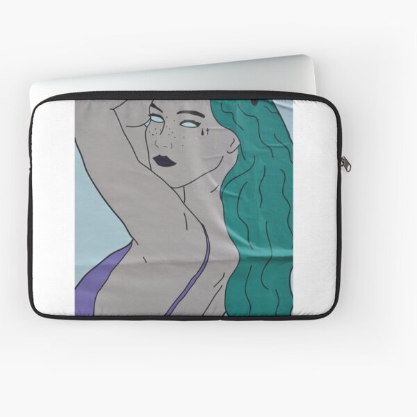 the strong beauty with the green hair Laptop Sleeve