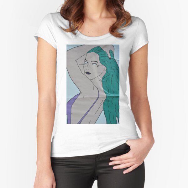 the strong beauty with the green hair Fitted Scoop T-Shirt
