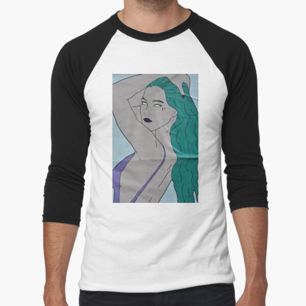 the strong beauty with the green hair Baseball ¾ Sleeve T-Shirt