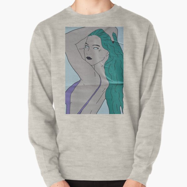 the strong beauty with the green hair Pullover Sweatshirt