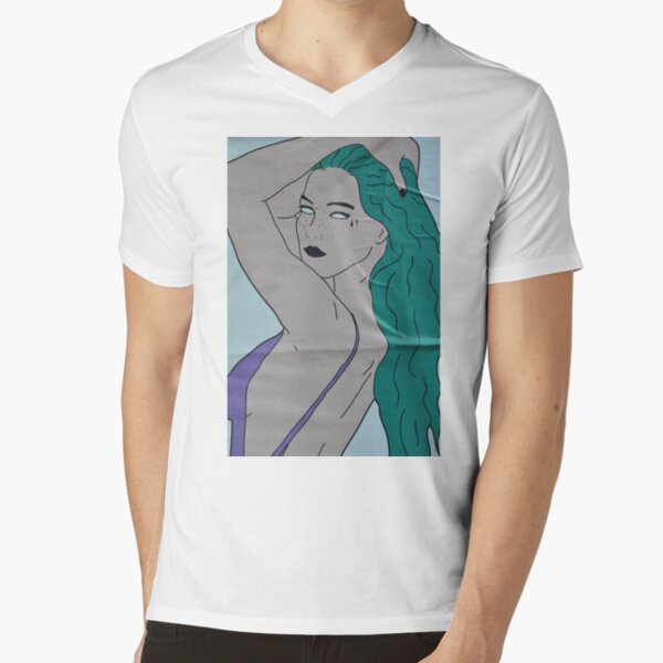 the strong beauty with the green hair V-Neck T-Shirt