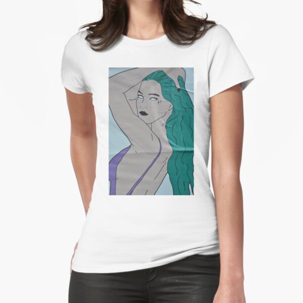 the strong beauty with the green hair Fitted T-Shirt