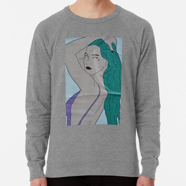 the strong beauty with the green hair Lightweight Sweatshirt