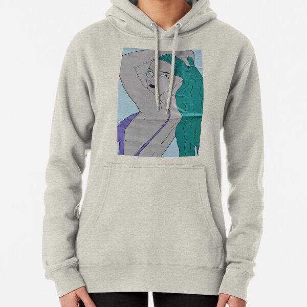 the strong beauty with the green hair Pullover Hoodie