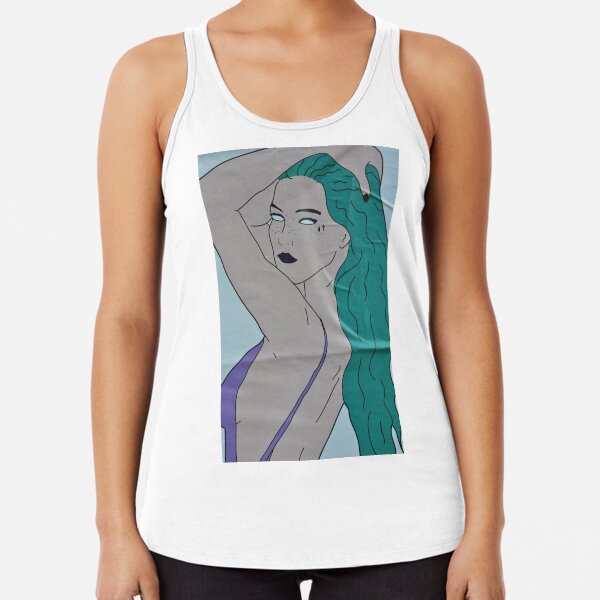 the strong beauty with the green hair Racerback Tank Top