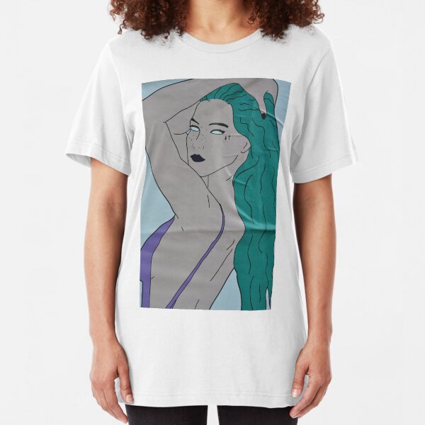 the strong beauty with the green hair Slim Fit T-Shirt