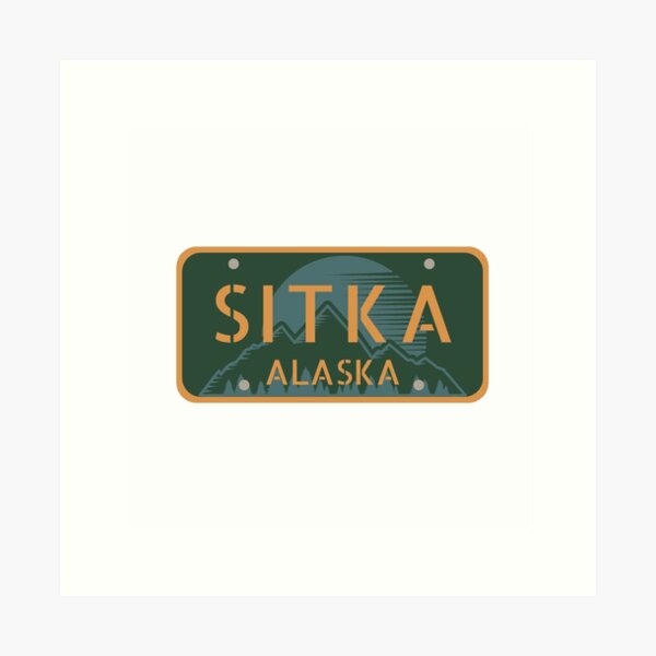 Item preview, Sitka Alaska Mountains retro vintage plates designed and sold by AdventurersGold.