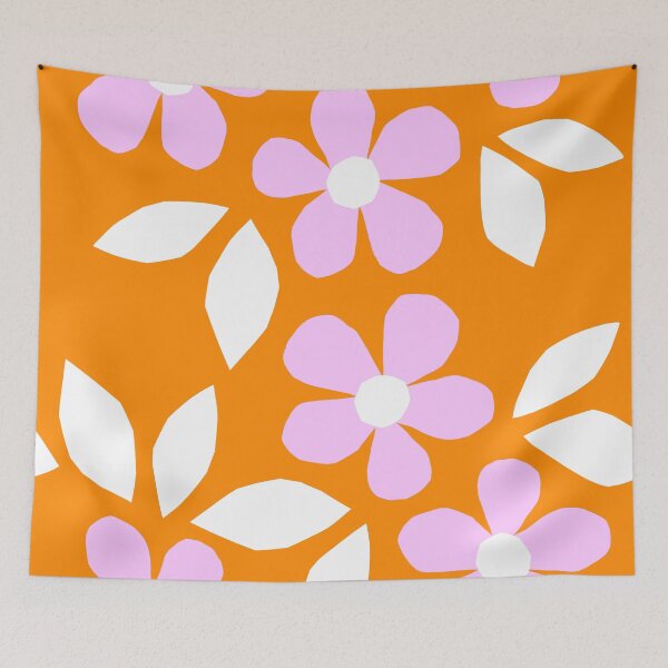 Item preview, Bloom Happy! Retro Floral Collage Nº1 Orange and pink designed and sold by Dominiquevari.