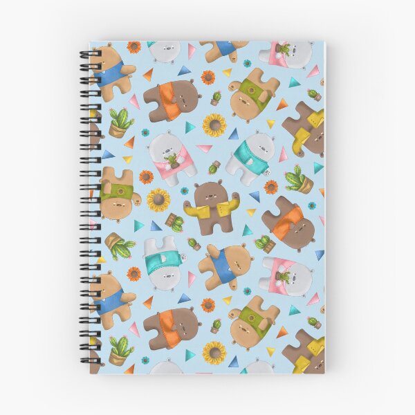 Item preview, Bears Cactuses Sunflowers - Pastel Blue designed and sold by by-lauren.