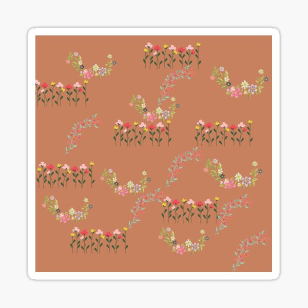 Flowers in cream brown Sticker