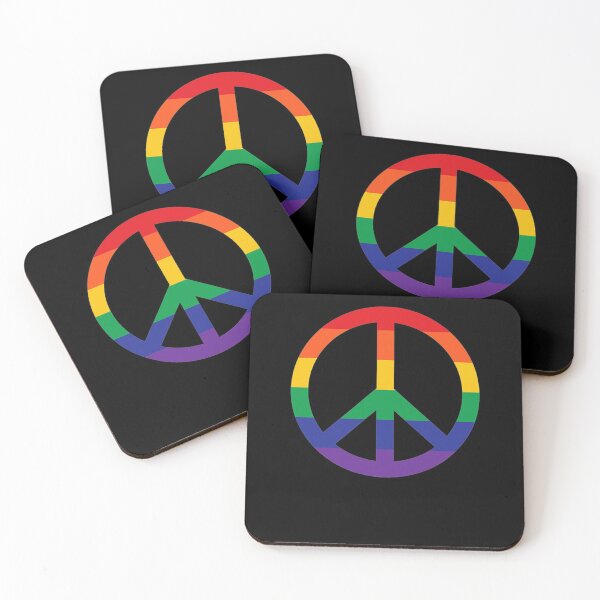 Item preview, Lgbt Gay Pride Peace Sign Rainbow Flag designed and sold by MillieConnor.