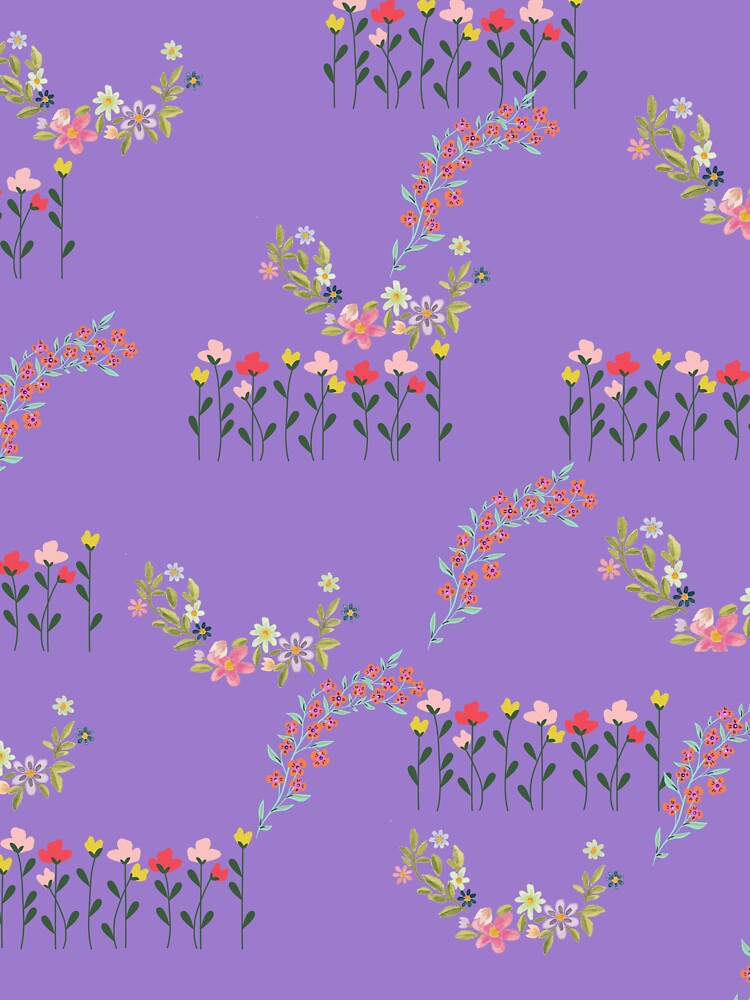 Thumbnail 7 of 7, Classic T-Shirt, Flowers in purple designed and sold by Semapemodiba.