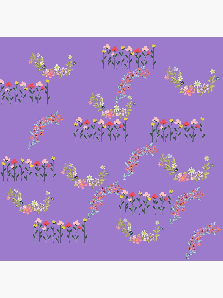 Thumbnail 3 of 3, Sticker, Flowers in purple designed and sold by Semapemodiba.