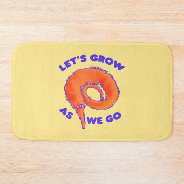 Item preview, I draw cute fuzzy orange worm on a string says let's grow as we go designed and sold by RansRoom.