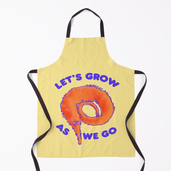 Item preview, I draw cute fuzzy orange worm on a string says let's grow as we go designed and sold by RansRoom.