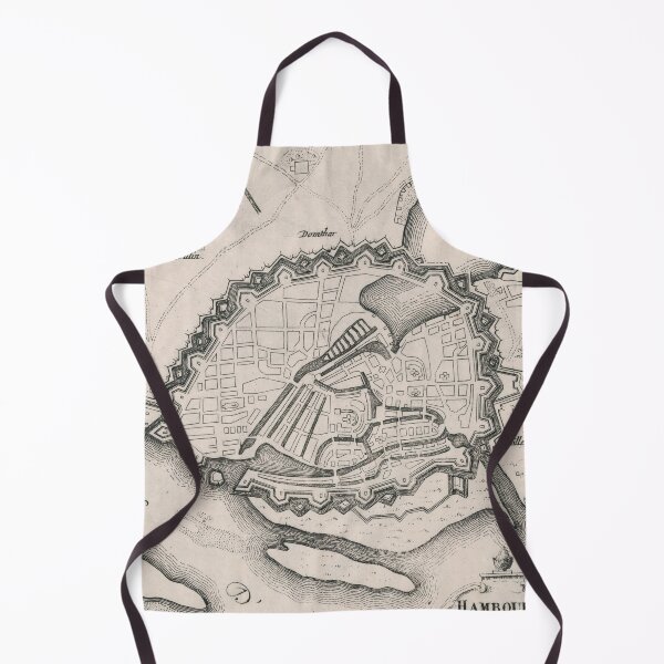 Item preview, Old Hamburg Germany Map (1695) Vintage Hamborg City & Street Atlas designed and sold by BravuraMedia.