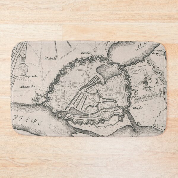 Item preview, Old Hamburg Germany Map (1695) Vintage Hamborg City & Street Atlas designed and sold by BravuraMedia.