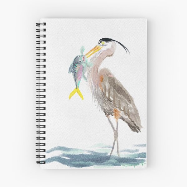 Item preview, Great heron and fish designed and sold by orangerinka.