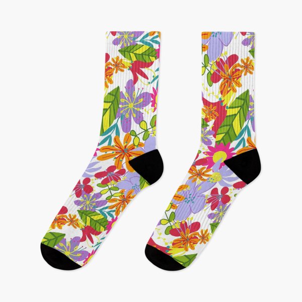 Item preview, maximalist colorful floral pattern design (white) designed and sold by EarthyPlanty.