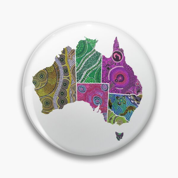 Item preview, Australian state map with aboriginal art designed and sold by NiluWorks.