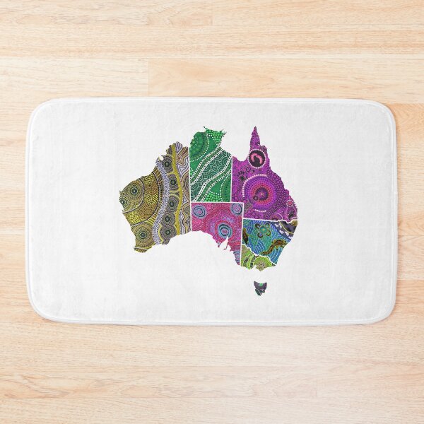Item preview, Australian state map with aboriginal art designed and sold by NiluWorks.