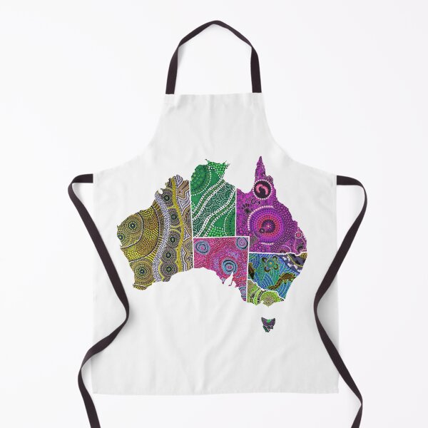 Item preview, Australian state map with aboriginal art designed and sold by NiluWorks.