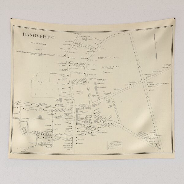 Item preview, Old Hanover NH Map (1892) Vintage New Hampshire Town & Street Atlas designed and sold by BravuraMedia.