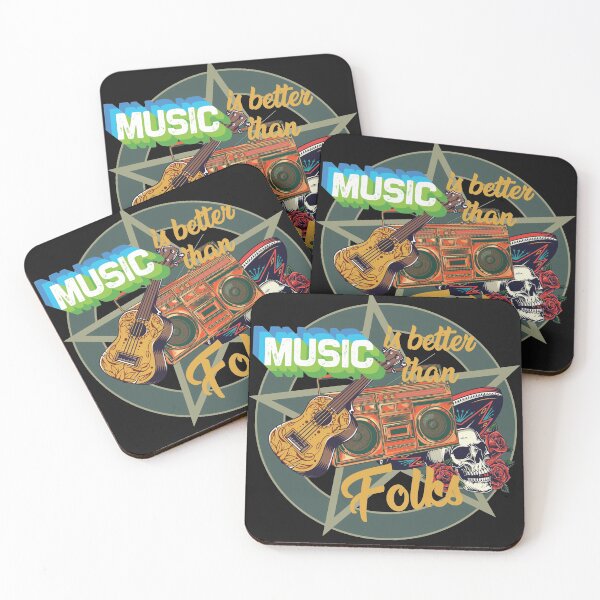 Item preview, Music Is Better Than Folks Quote designed and sold by mirzadesign.