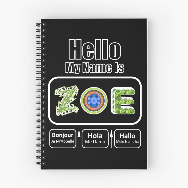 Item preview, Hello My Name Is Zoe Nametag Dark Background designed and sold by artfulnotebook.