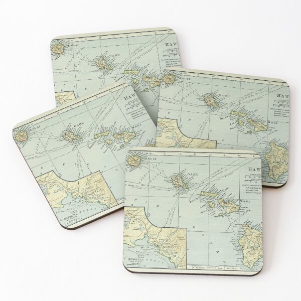 Item preview, Old Hawaii Islands Map (1921) Vintage Hawaiian Atlas designed and sold by BravuraMedia.