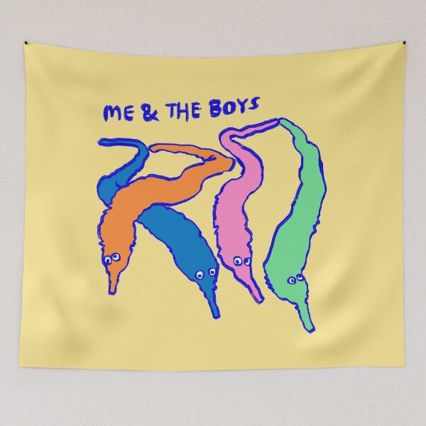 Item preview, I draw cute colorful fuzzy worms on a string / me and the boys meme designed and sold by RansRoom.