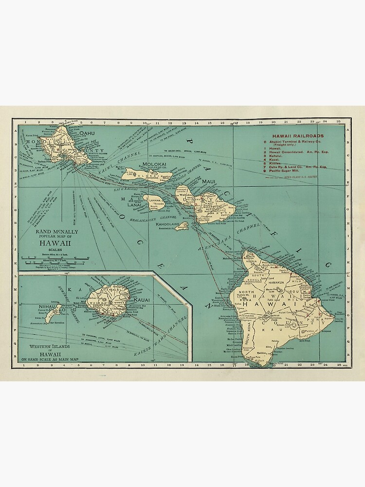 "Old Hawaii Map (1924) Vintage Hawaiian Islands Nautical Chart" Poster for Sale by BravuraMedia 