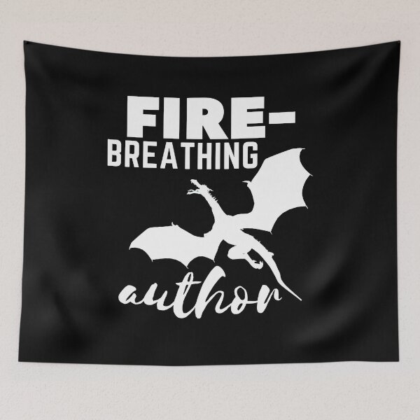 Item preview, Fire-Breathing Author Dragon Author for Writers and Authors White Font designed and sold by MalneerAlca.