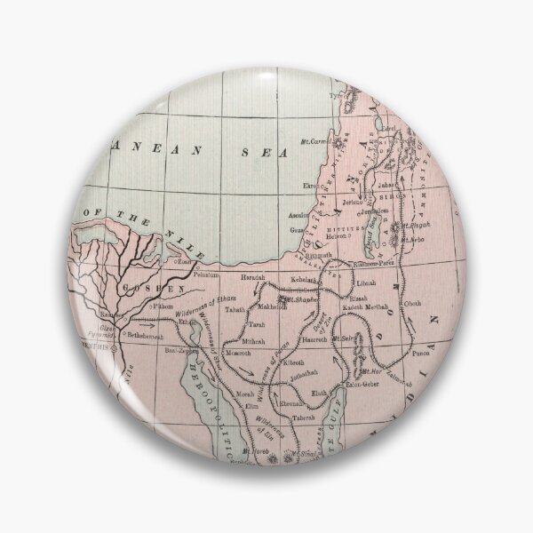 Item preview, Old Hebrew Exodus Out of Egypt Map (1901) Vintage Biblical Routes of Moses & The Israelites Atlas designed and sold by BravuraMedia.