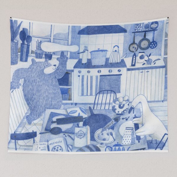 Item preview, Blue the Bear Italian Dinner designed and sold by mrfox-nyc.