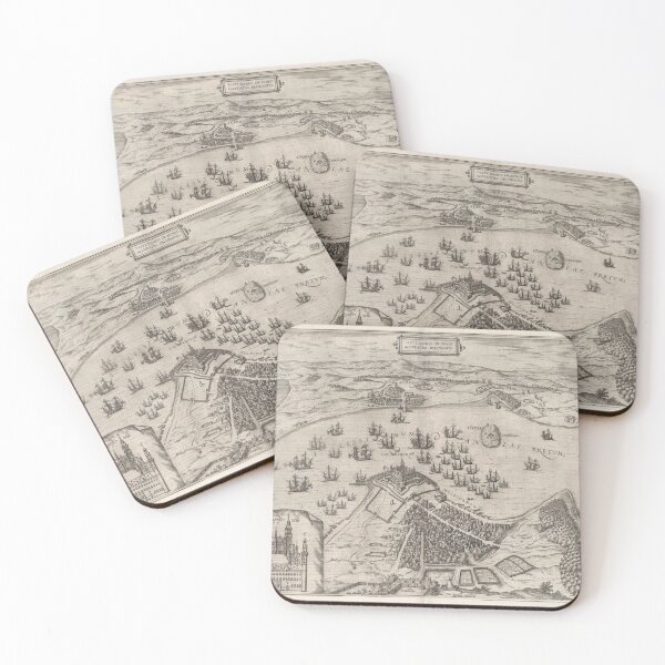 Item preview, Old Helsingor Denmark Map (1588) Vintage Elsinore City & Street Atlas designed and sold by BravuraMedia.