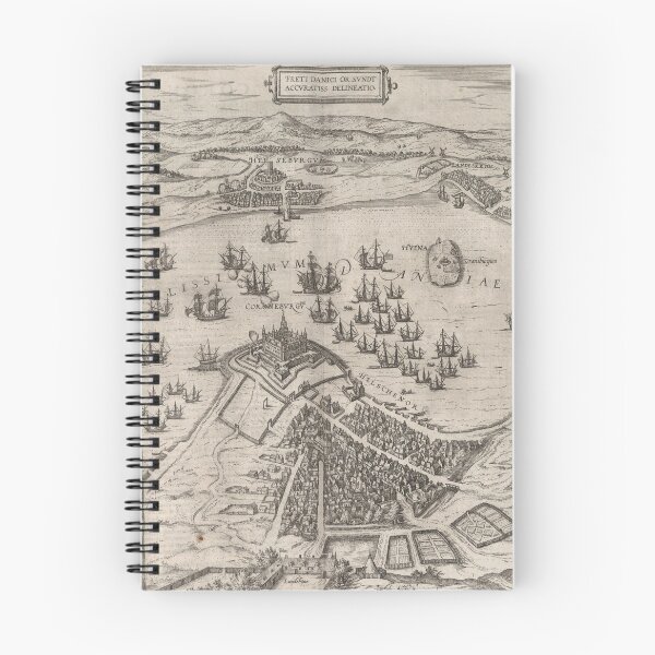 Item preview, Old Helsingor Denmark Map (1588) Vintage Elsinore City & Street Atlas designed and sold by BravuraMedia.