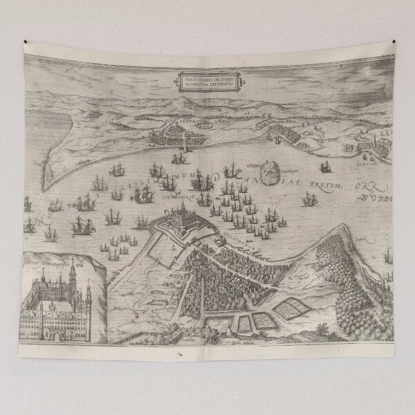 Item preview, Old Helsingor Denmark Map (1588) Vintage Elsinore City & Street Atlas designed and sold by BravuraMedia.