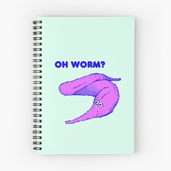 Item preview, I draw cute neon pink fuzzy worms on a string / oh worm meme text designed and sold by RansRoom.