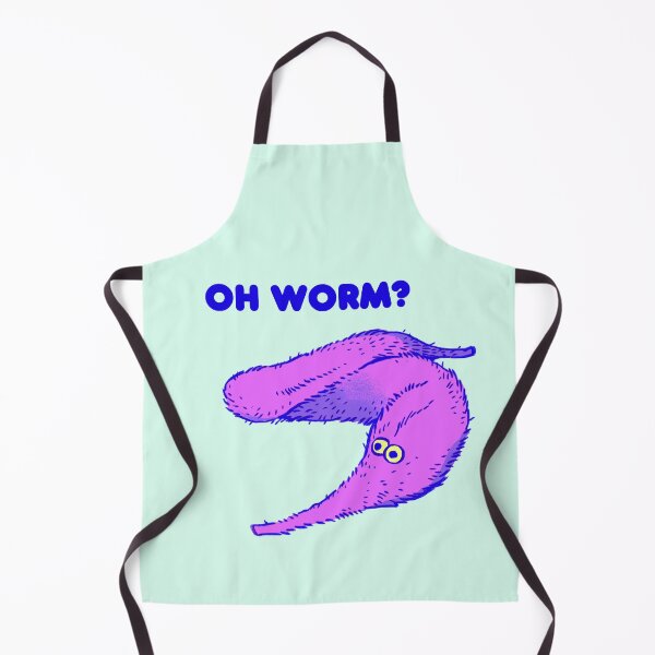 Item preview, I draw cute neon pink fuzzy worms on a string / oh worm meme text designed and sold by RansRoom.
