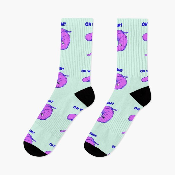 Item preview, I draw cute neon pink fuzzy worms on a string / oh worm meme text designed and sold by RansRoom.