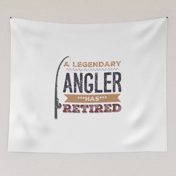 Item preview, A Legendary Angler Fisherman Has Retired with Fishing Rod Brown Black Font designed and sold by HppyStrngHelthy.