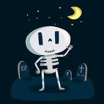 Artwork thumbnail, Skeleton in Graveyard [Roufxis-Rb] by RoufXis