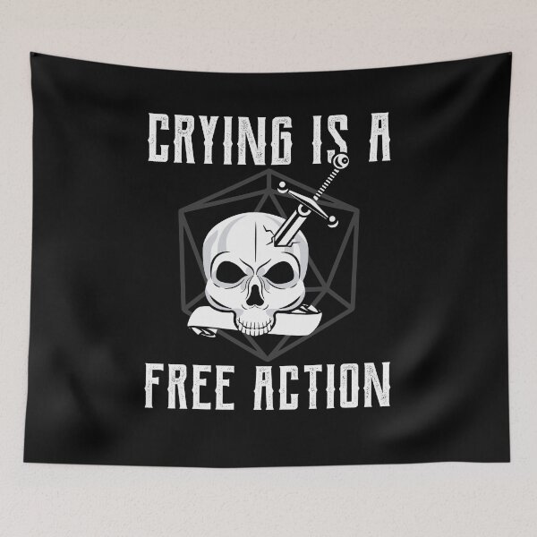 Item preview, Crying Is A Free Action Skull Humor Quote designed and sold by Dressed For  Duty.