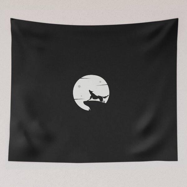 Item preview, Wolf Howling against moon minimal design designed and sold by DopeDesign111.