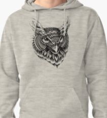 Ornate Owl Head Pullover Hoodie