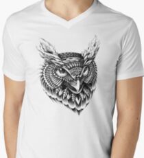 Ornate Owl Head Men's V-Neck T-Shirt